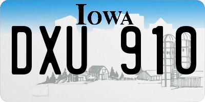 IA license plate DXU910