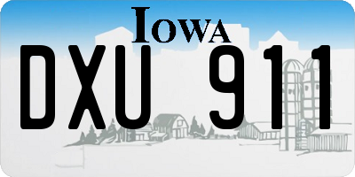 IA license plate DXU911