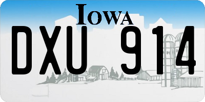 IA license plate DXU914