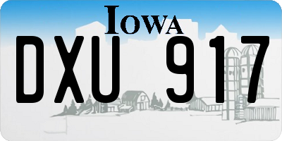 IA license plate DXU917