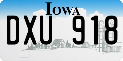 IA license plate DXU918