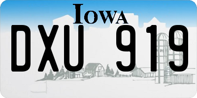 IA license plate DXU919