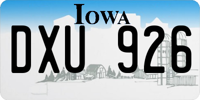 IA license plate DXU926