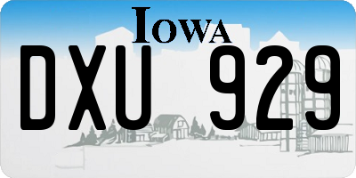 IA license plate DXU929