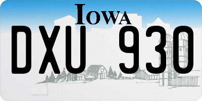 IA license plate DXU930