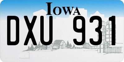 IA license plate DXU931