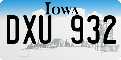 IA license plate DXU932