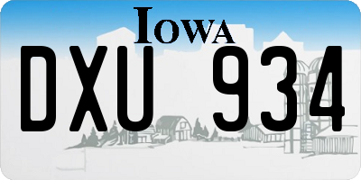 IA license plate DXU934