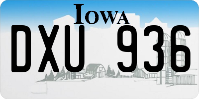 IA license plate DXU936