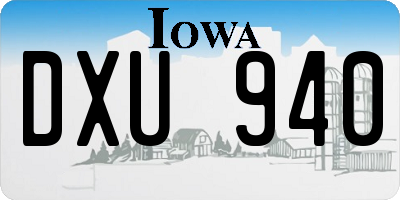 IA license plate DXU940