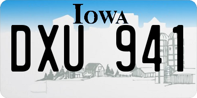 IA license plate DXU941