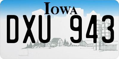 IA license plate DXU943
