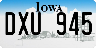 IA license plate DXU945