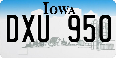 IA license plate DXU950