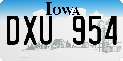 IA license plate DXU954