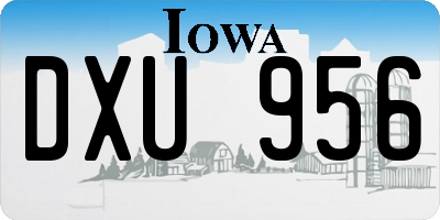 IA license plate DXU956