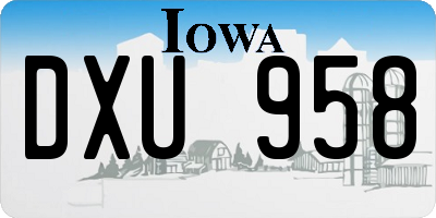 IA license plate DXU958