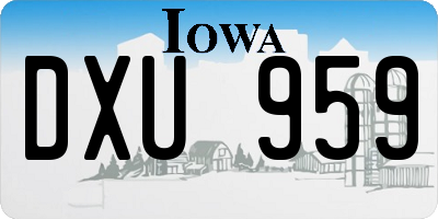 IA license plate DXU959