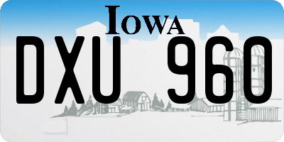 IA license plate DXU960