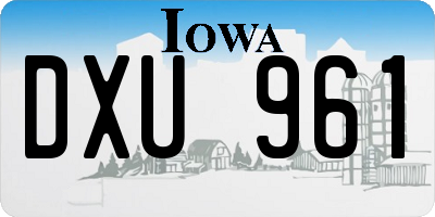 IA license plate DXU961