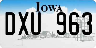 IA license plate DXU963