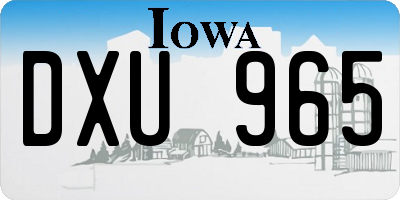 IA license plate DXU965