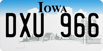 IA license plate DXU966