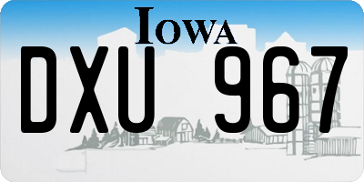 IA license plate DXU967
