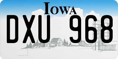 IA license plate DXU968