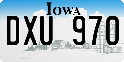IA license plate DXU970
