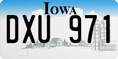 IA license plate DXU971