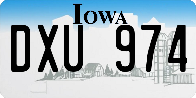 IA license plate DXU974