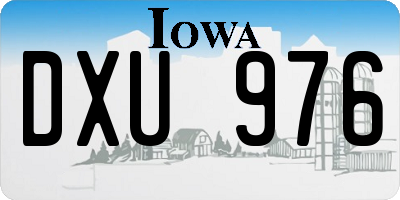 IA license plate DXU976