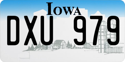 IA license plate DXU979