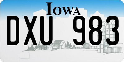 IA license plate DXU983
