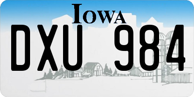 IA license plate DXU984