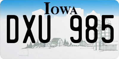 IA license plate DXU985