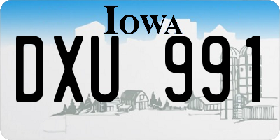 IA license plate DXU991