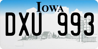 IA license plate DXU993