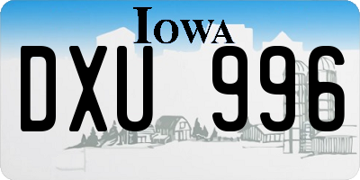 IA license plate DXU996