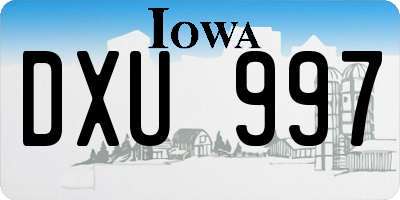 IA license plate DXU997