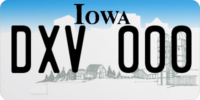 IA license plate DXV000