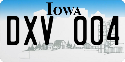 IA license plate DXV004