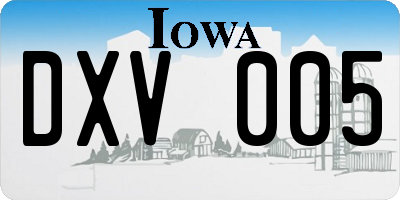IA license plate DXV005