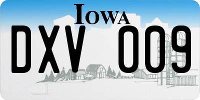 IA license plate DXV009