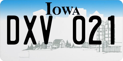 IA license plate DXV021