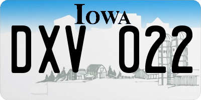 IA license plate DXV022