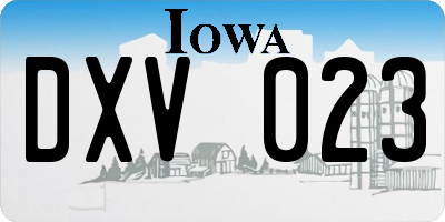 IA license plate DXV023