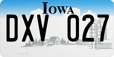 IA license plate DXV027