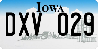 IA license plate DXV029